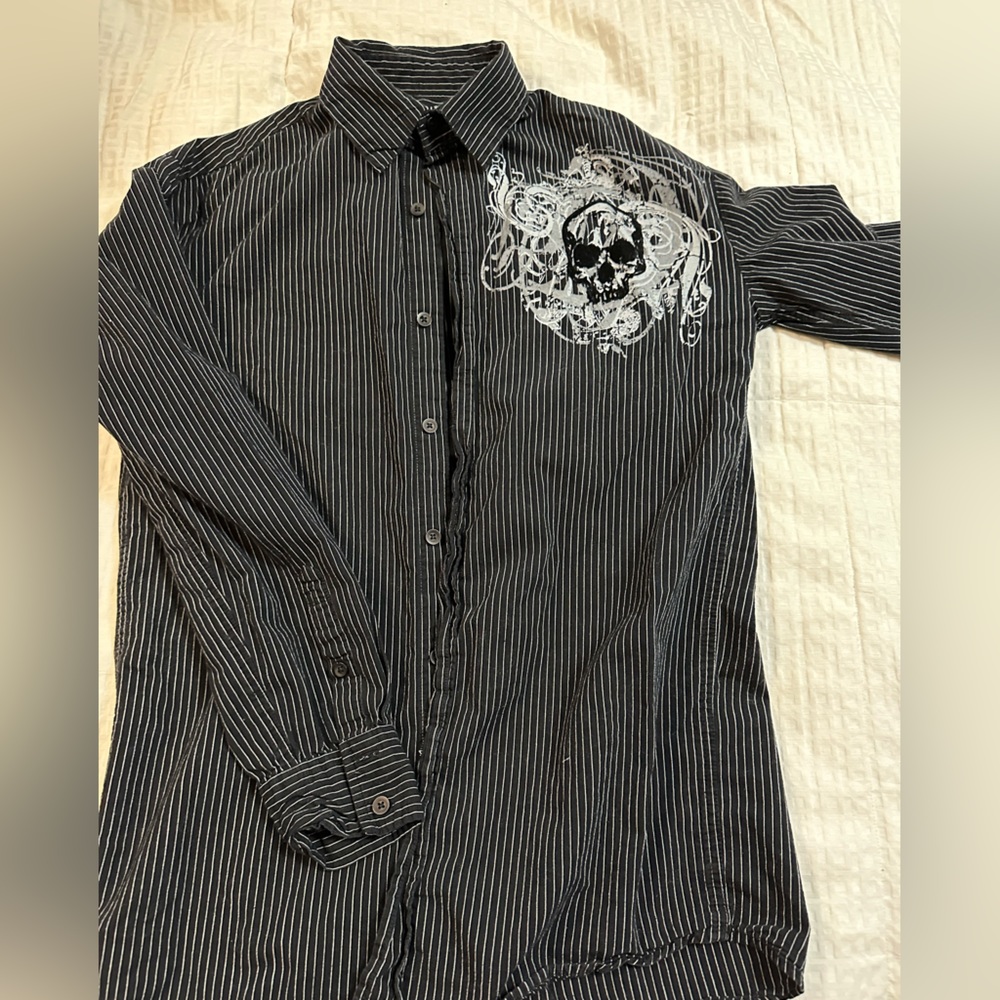 Mens skull dress shirt